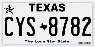 TX license plate CYS8782
