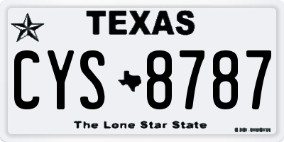TX license plate CYS8787