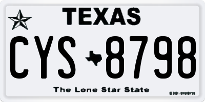 TX license plate CYS8798
