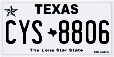 TX license plate CYS8806