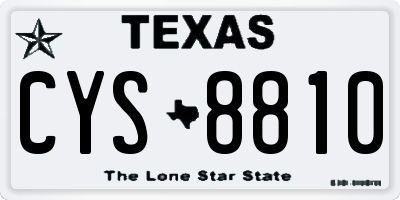 TX license plate CYS8810