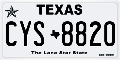 TX license plate CYS8820