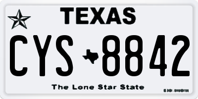 TX license plate CYS8842