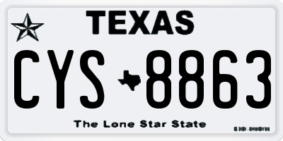 TX license plate CYS8863