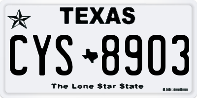TX license plate CYS8903