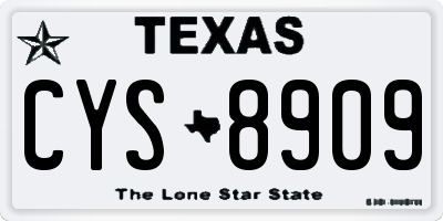 TX license plate CYS8909