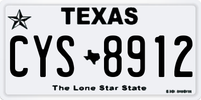 TX license plate CYS8912