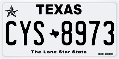 TX license plate CYS8973