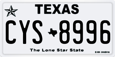 TX license plate CYS8996