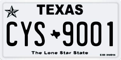 TX license plate CYS9001