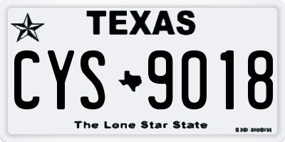 TX license plate CYS9018