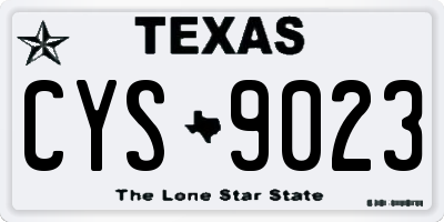 TX license plate CYS9023