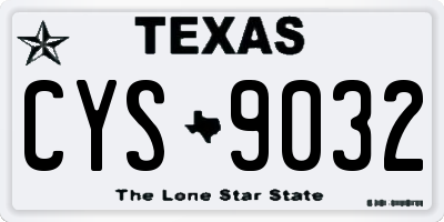 TX license plate CYS9032