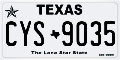 TX license plate CYS9035
