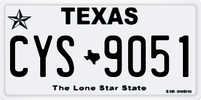 TX license plate CYS9051
