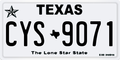 TX license plate CYS9071
