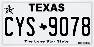 TX license plate CYS9078