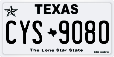 TX license plate CYS9080