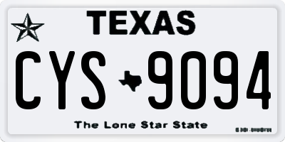 TX license plate CYS9094