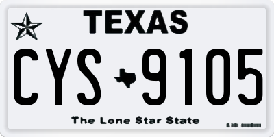 TX license plate CYS9105