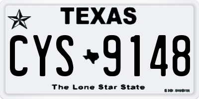 TX license plate CYS9148
