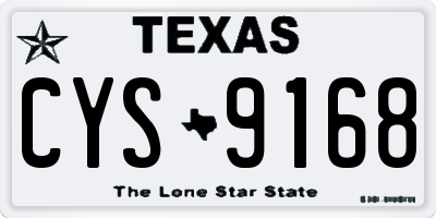 TX license plate CYS9168