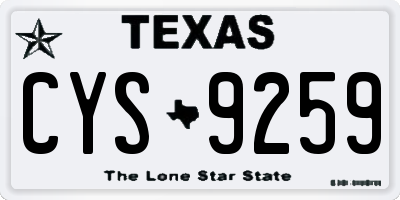 TX license plate CYS9259