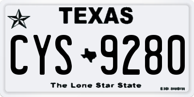 TX license plate CYS9280