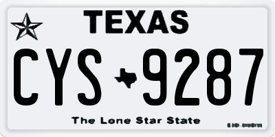 TX license plate CYS9287