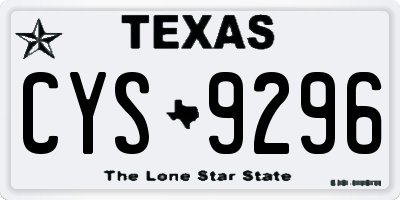 TX license plate CYS9296