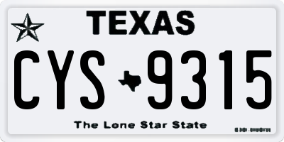 TX license plate CYS9315