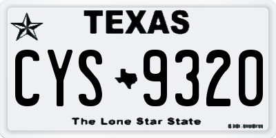 TX license plate CYS9320