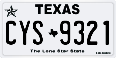 TX license plate CYS9321