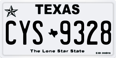 TX license plate CYS9328