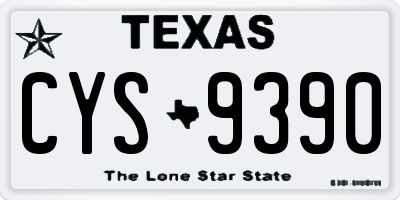 TX license plate CYS9390