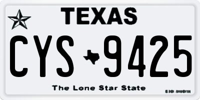 TX license plate CYS9425