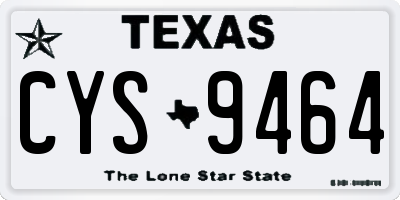 TX license plate CYS9464