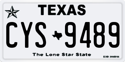 TX license plate CYS9489