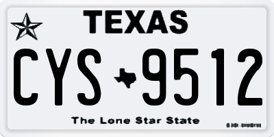 TX license plate CYS9512