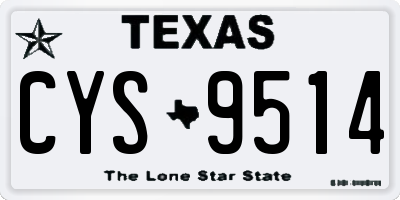TX license plate CYS9514