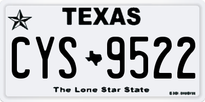 TX license plate CYS9522