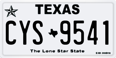 TX license plate CYS9541