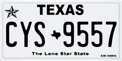 TX license plate CYS9557
