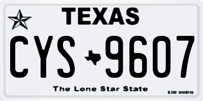 TX license plate CYS9607