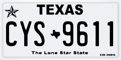 TX license plate CYS9611