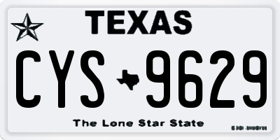 TX license plate CYS9629