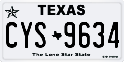 TX license plate CYS9634
