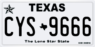 TX license plate CYS9666