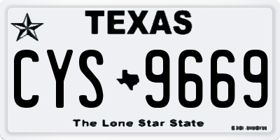 TX license plate CYS9669