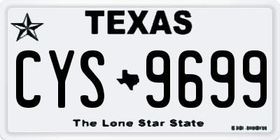 TX license plate CYS9699